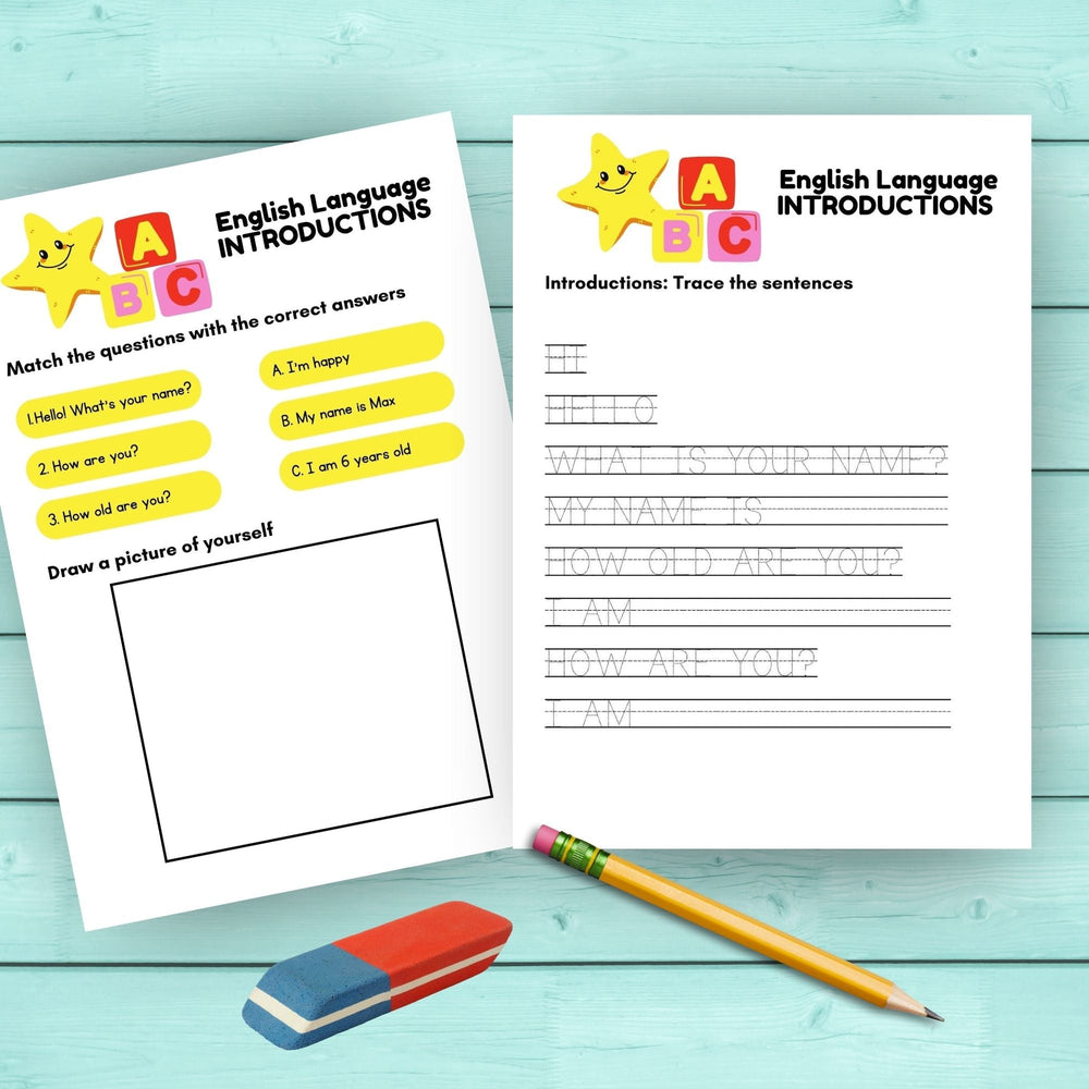 Free ESL Introductions Worksheets For Children - KY designX