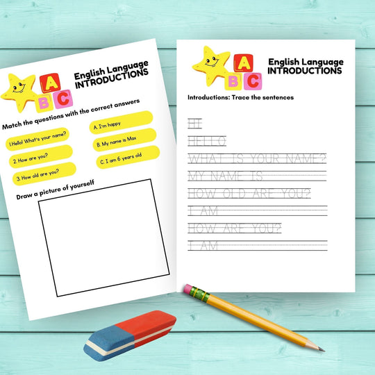 Free ESL Introductions Worksheets For Children - KY designX