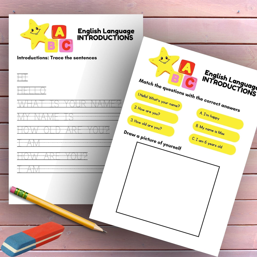 Free ESL Introductions Worksheets For Children - KY designX