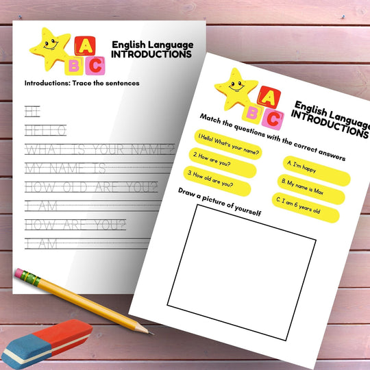 Free ESL Introductions Worksheets For Children - KY designX