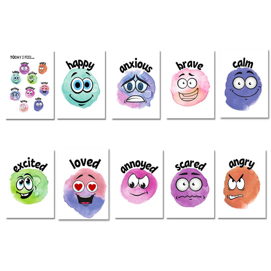 Free feelings and emotions printable fashcards - KY designX