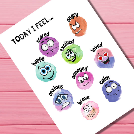 Free feelings and emotions printable fashcards - KY designX