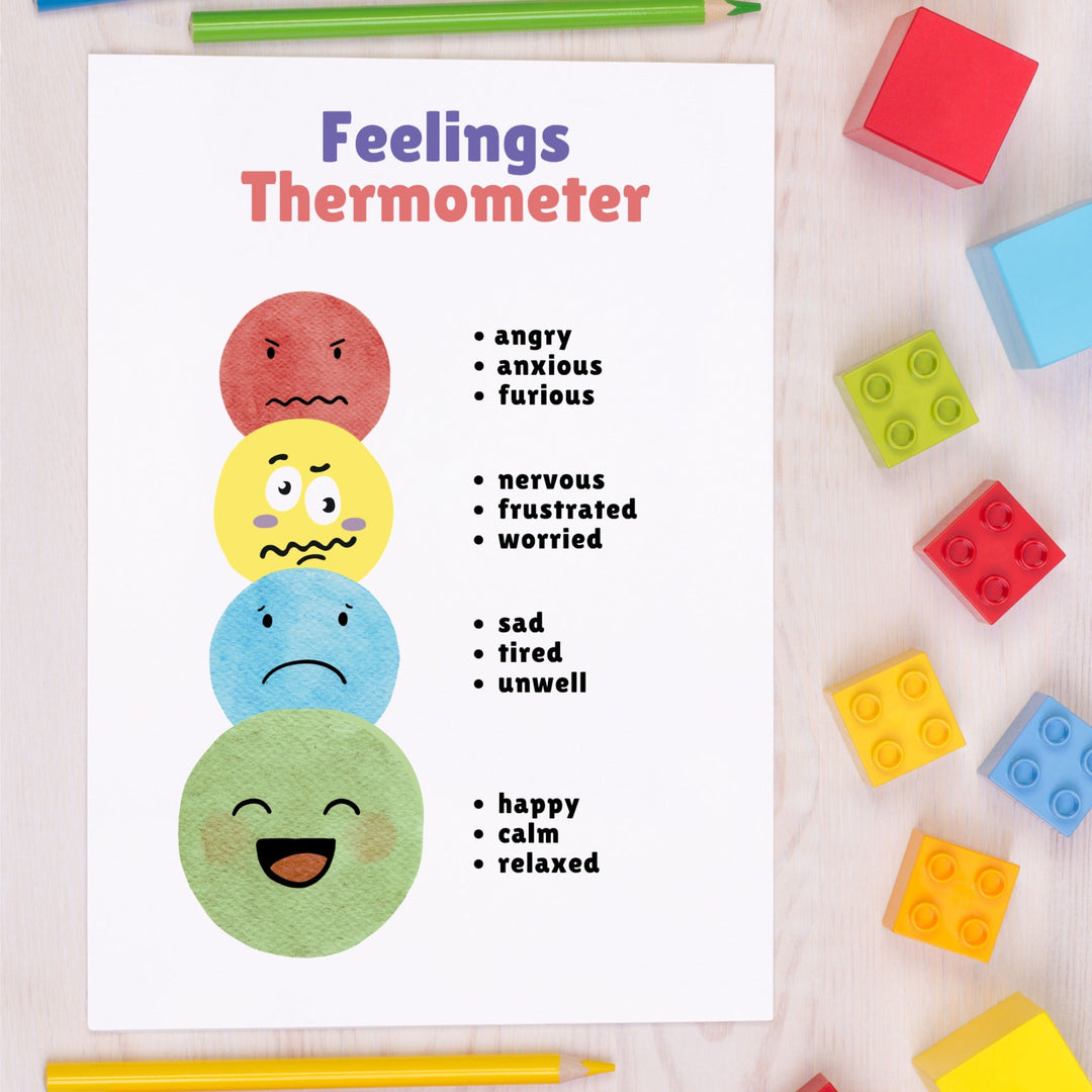 Free Feelings Thermometer Printable for Kids - KY designX