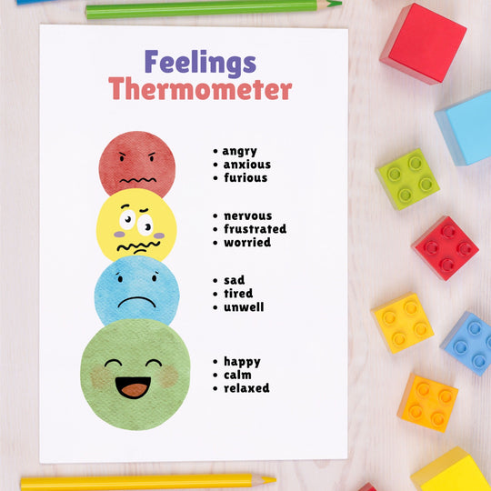 Free Feelings Thermometer Printable for Kids - KY designX