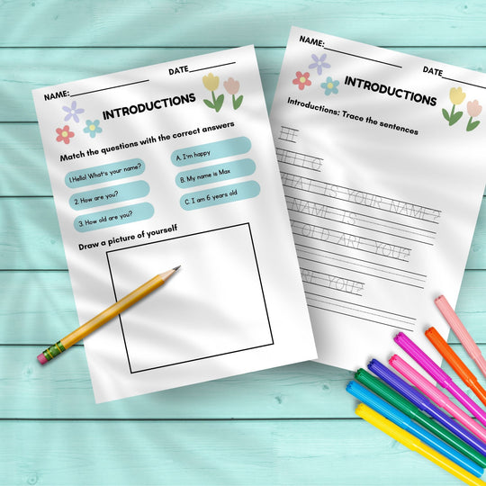 Free Introductions Worksheets For Preschoolers - KY designX