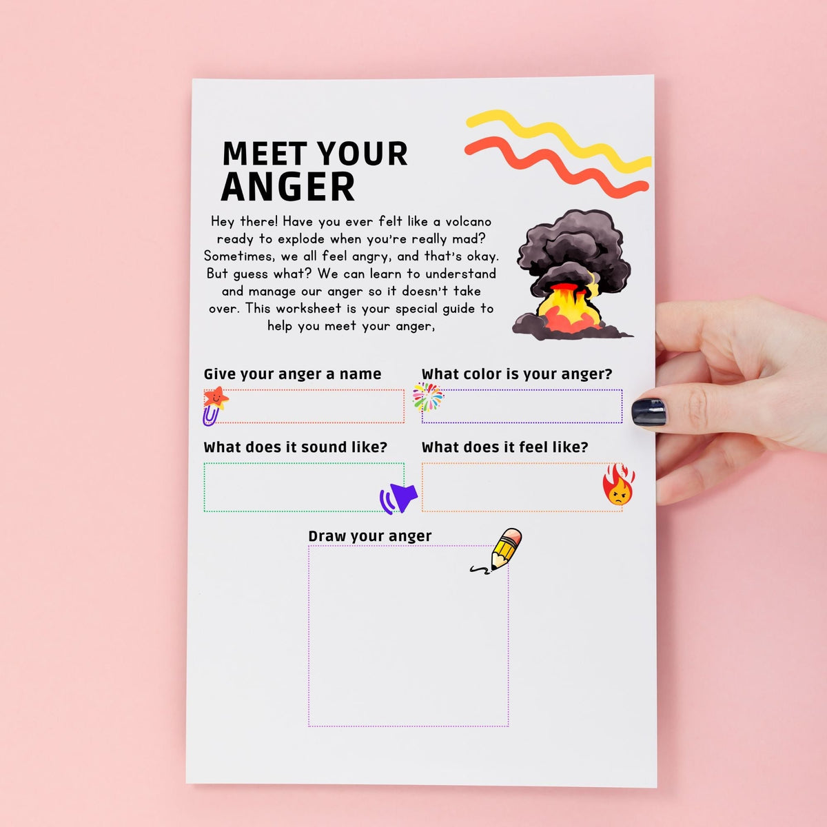 Anger Help Worksheet Free Meet Your Anger Worksheet - KY designX