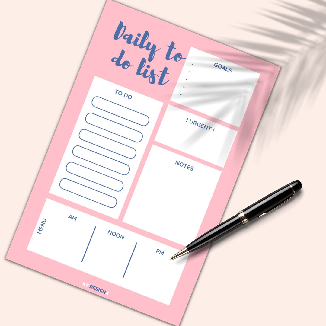 Free Pink Printable Daily to - do List - KY designX