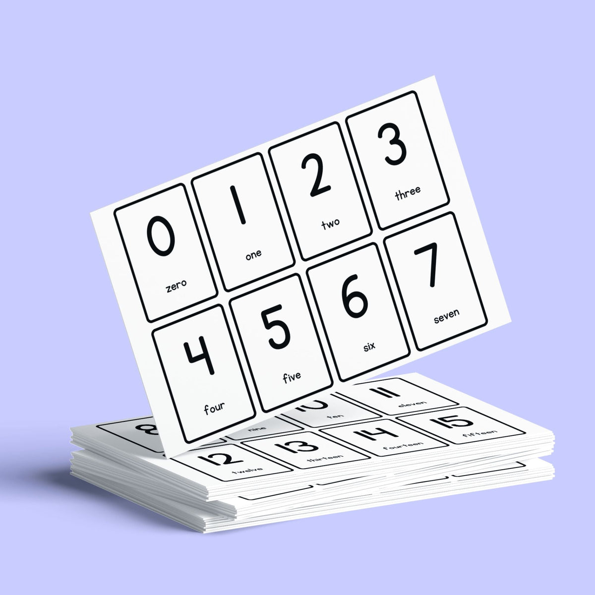 Free printable number flashcards from 0 to 100