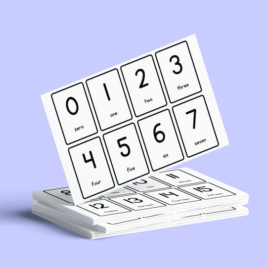 Free Printable 0 - 100 Numbers Flashcards - KY designX