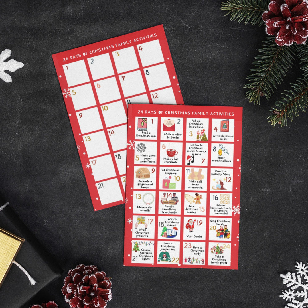 Free Printable 24 Days of Christmas Advent Calendar - KY designX