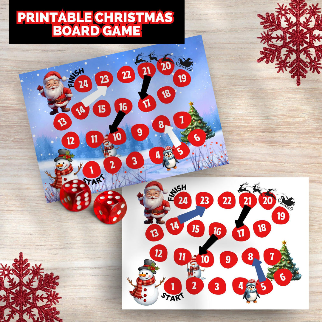 Free Printable Christmas Board Game for Kids & Families - KY designX