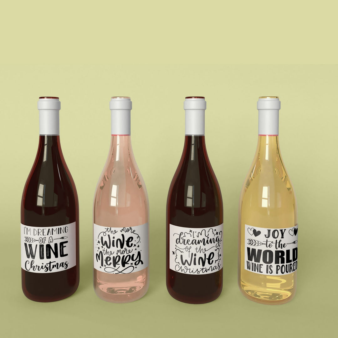 Free Printable Christmas Wine Labels - KY designX