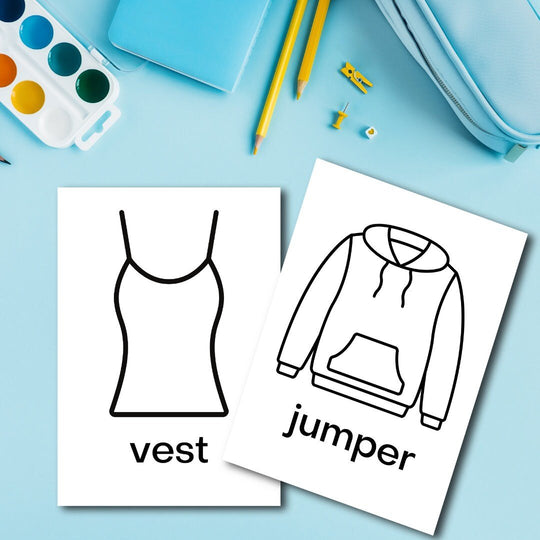 Free Printable clothing flashcards for children - KY designX