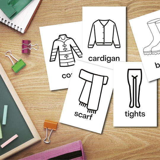 Free Printable clothing flashcards for children - KY designX