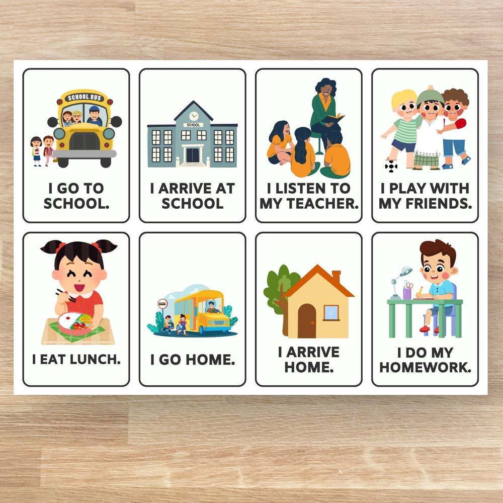 Free Printable ESL flashcards for teaching daily routines - KY designX