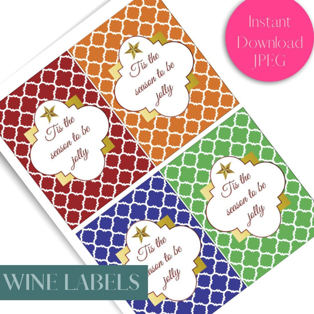 Free printable festive wine labels - KY designX