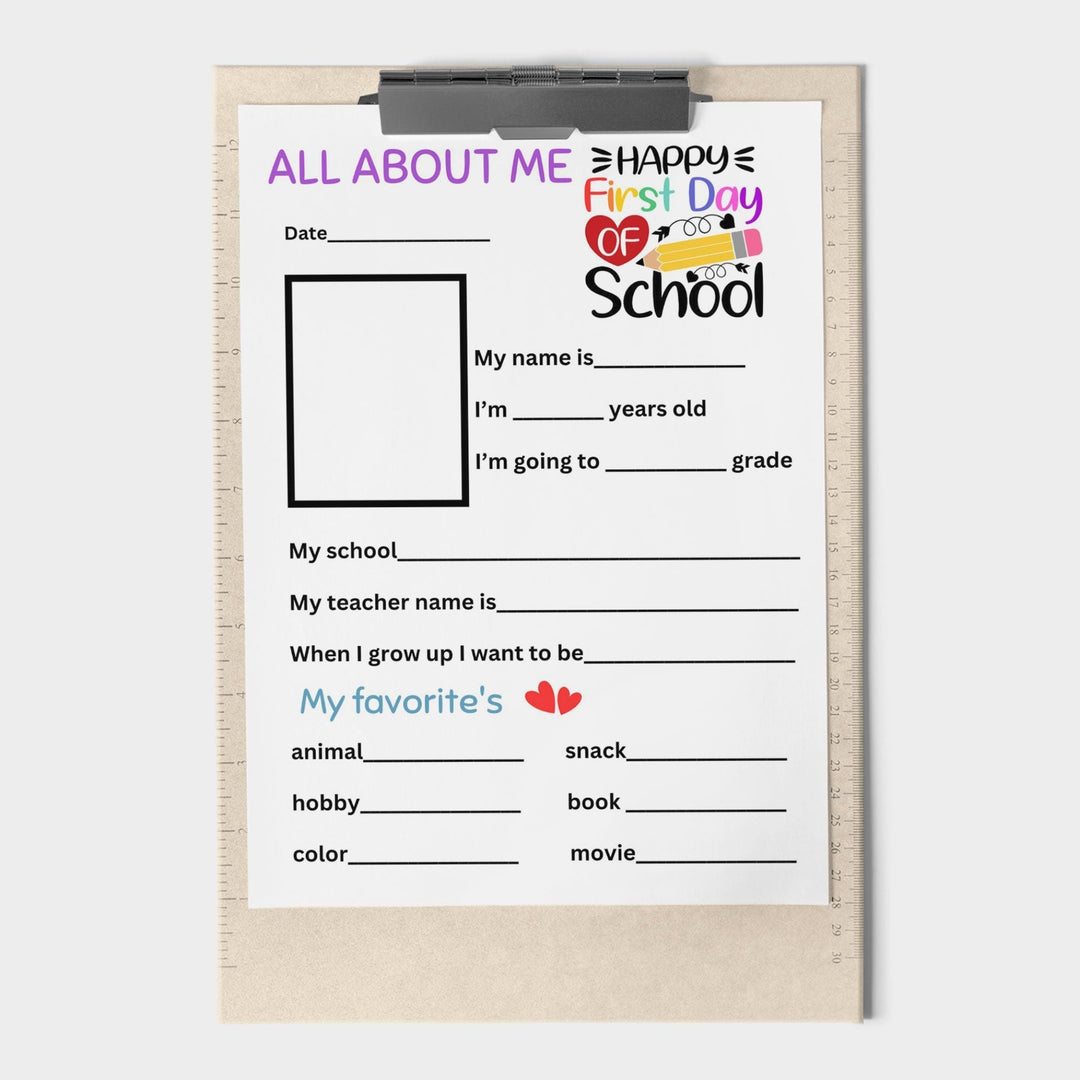 Free Printable First Day of Primary School - KY designX