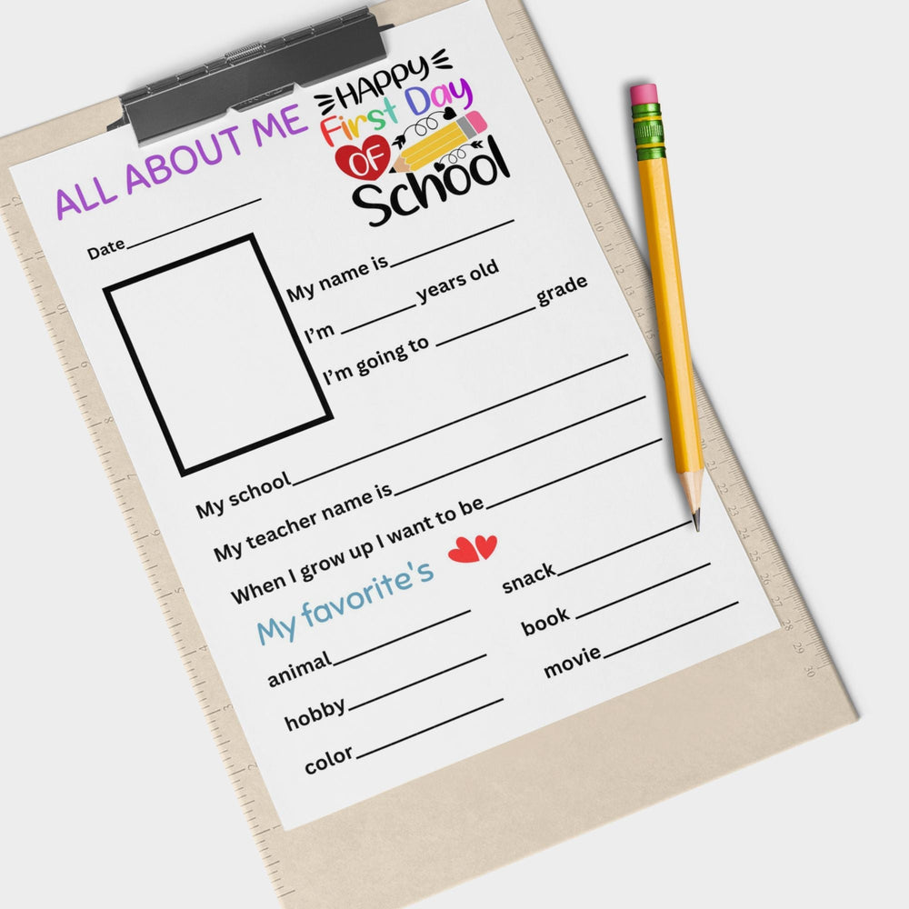 Free Printable First Day of Primary School - KY designX