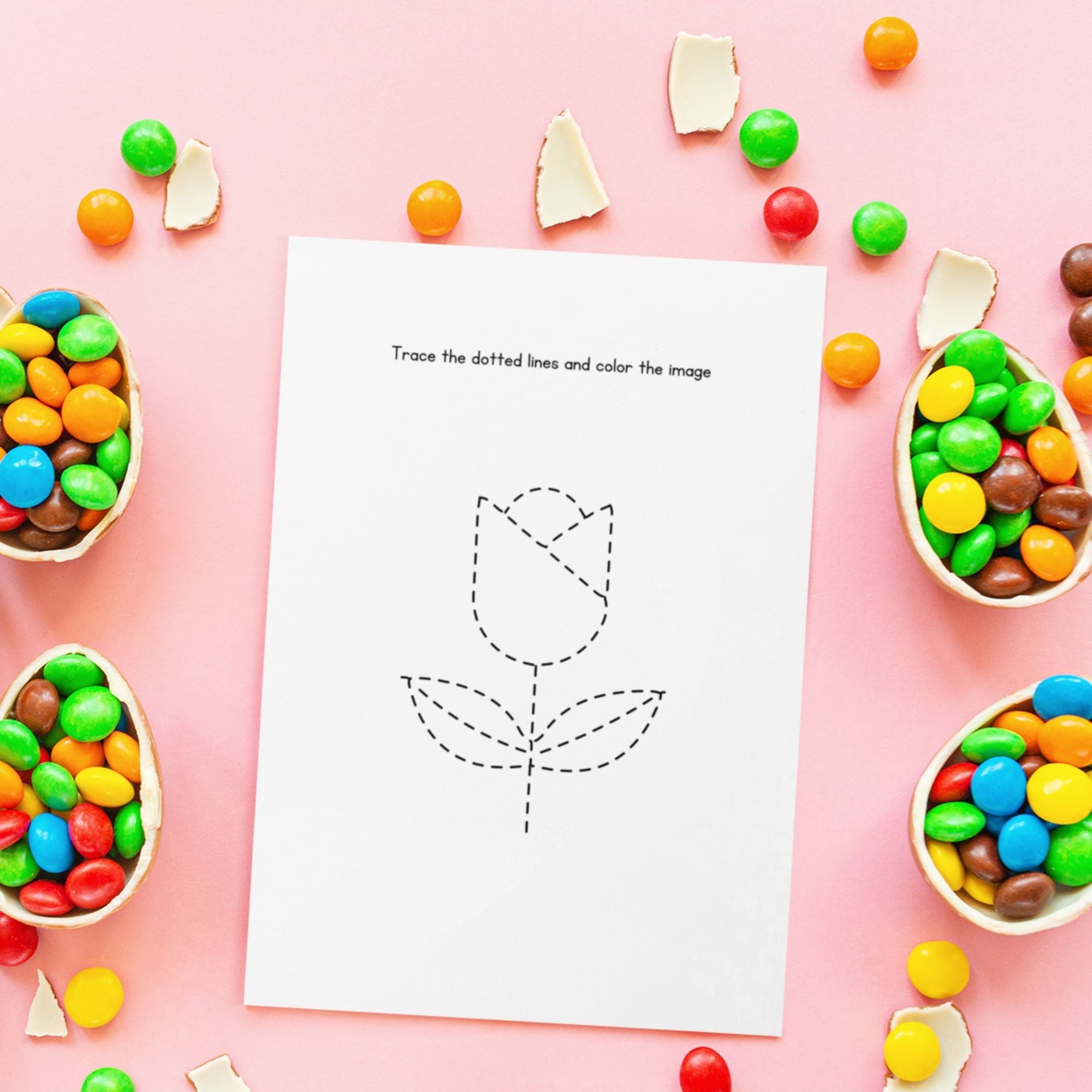 FREE Printable flower Tracing Worksheet - KY designX