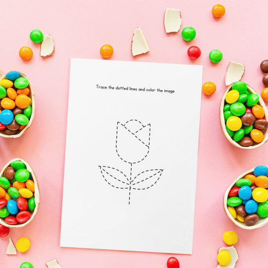 FREE Printable flower Tracing Worksheet - KY designX