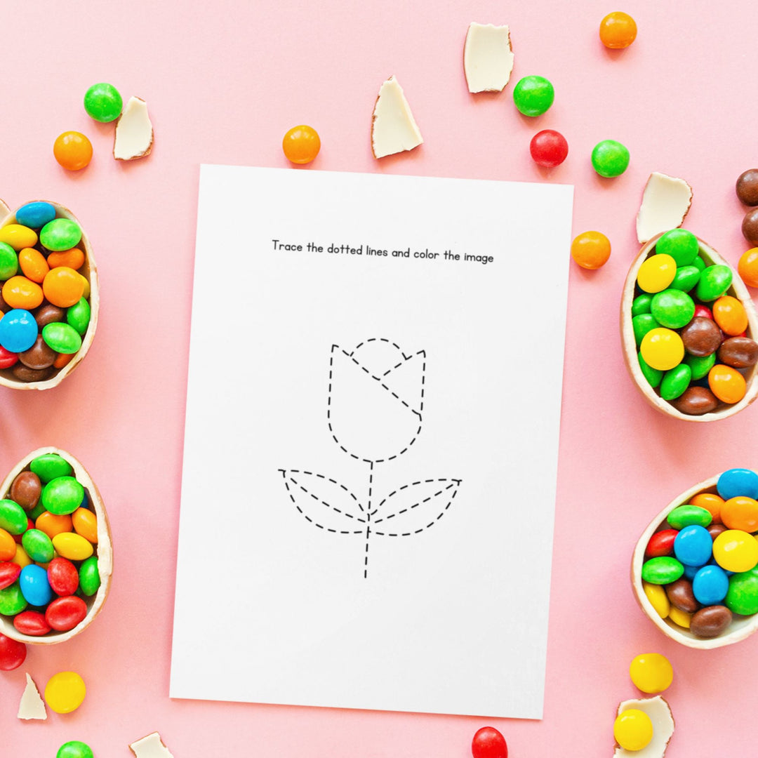 FREE Printable flower Tracing Worksheet - KY designX