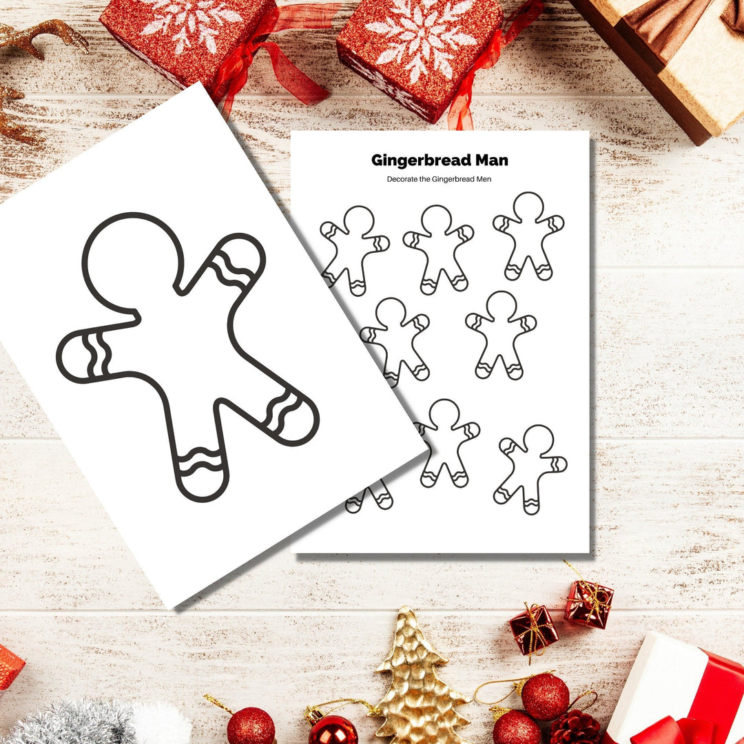 Free printable GINGERBREAD MAN/WOMAN WORKSHEET - KY designX