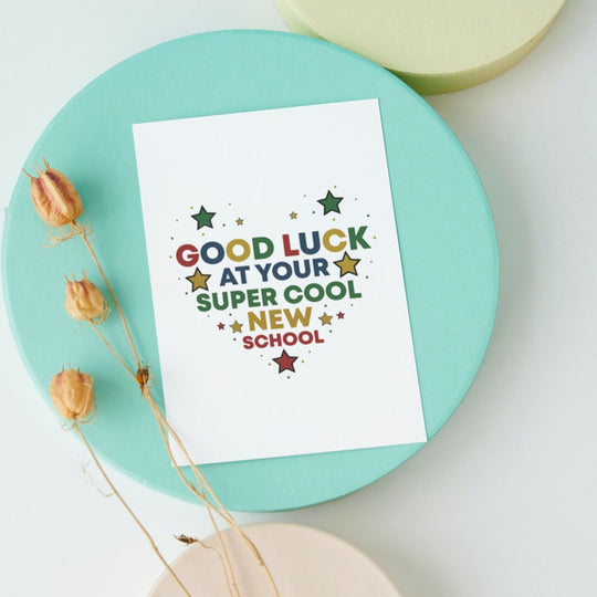 Free Printable Good Luck at new school card - KY designX