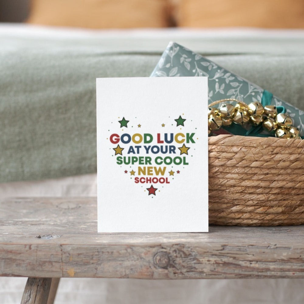 Free Printable Good Luck at new school card - KY designX