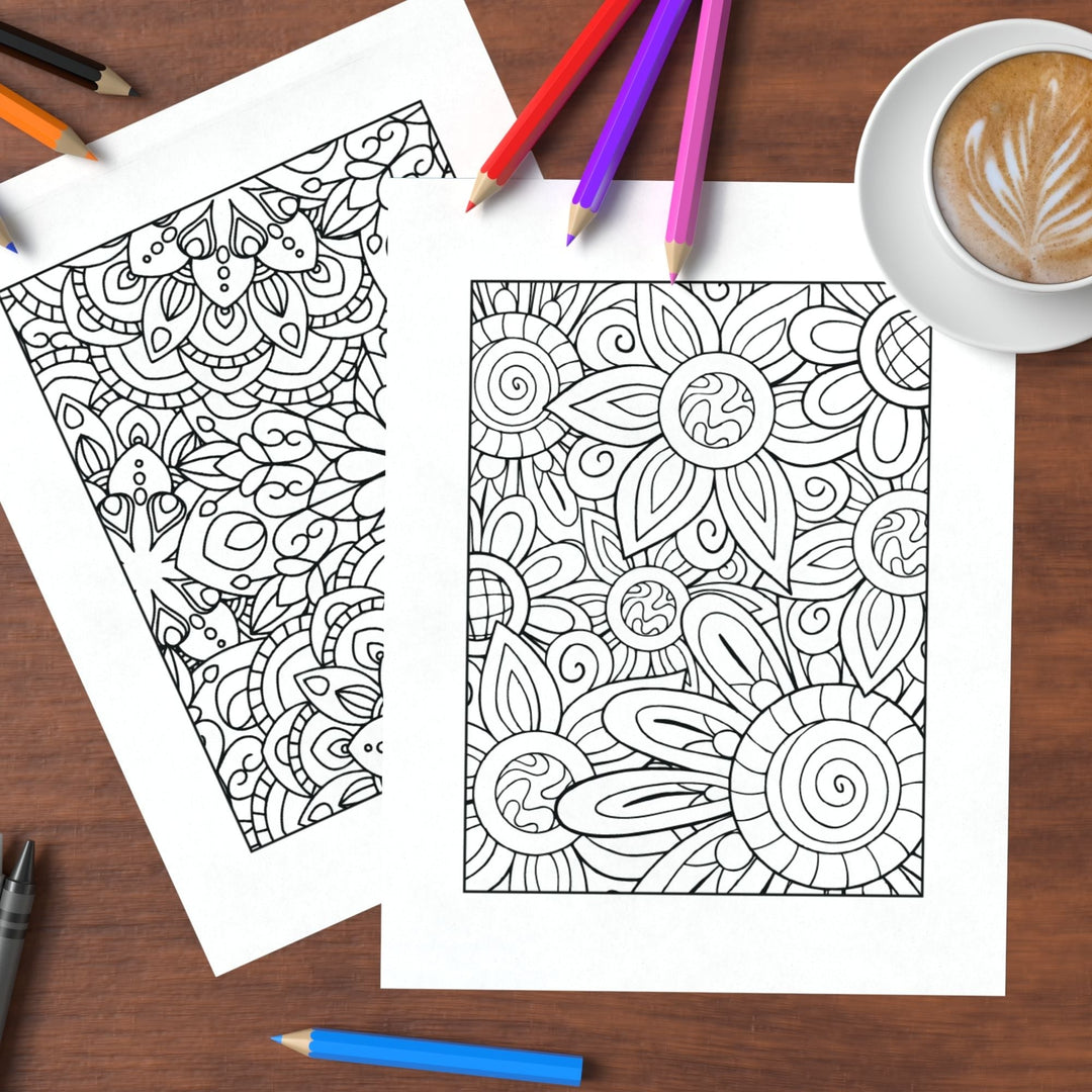 Free Printable mandal Coloring Book - KY designX