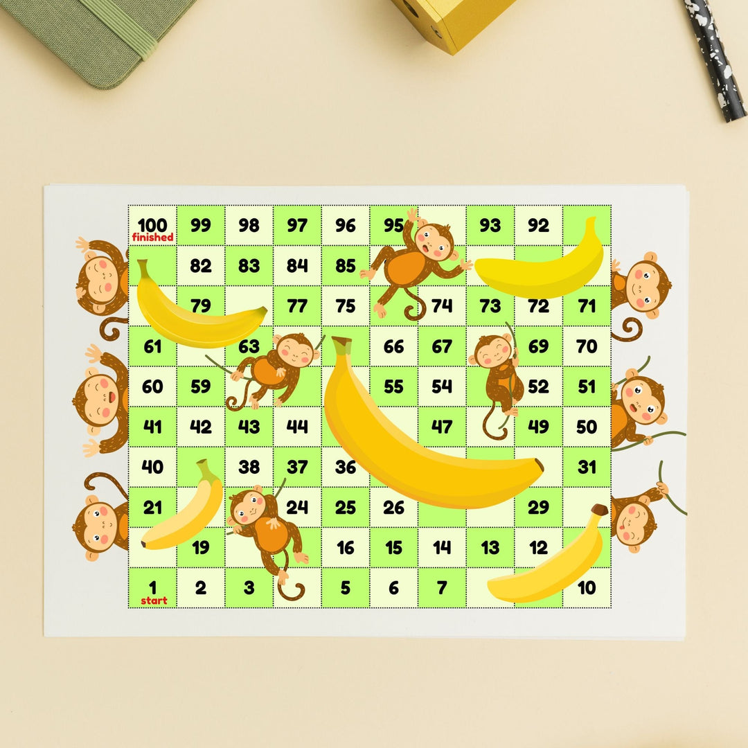 Free Printable Monkeys and Bananas Board Game - KY designX