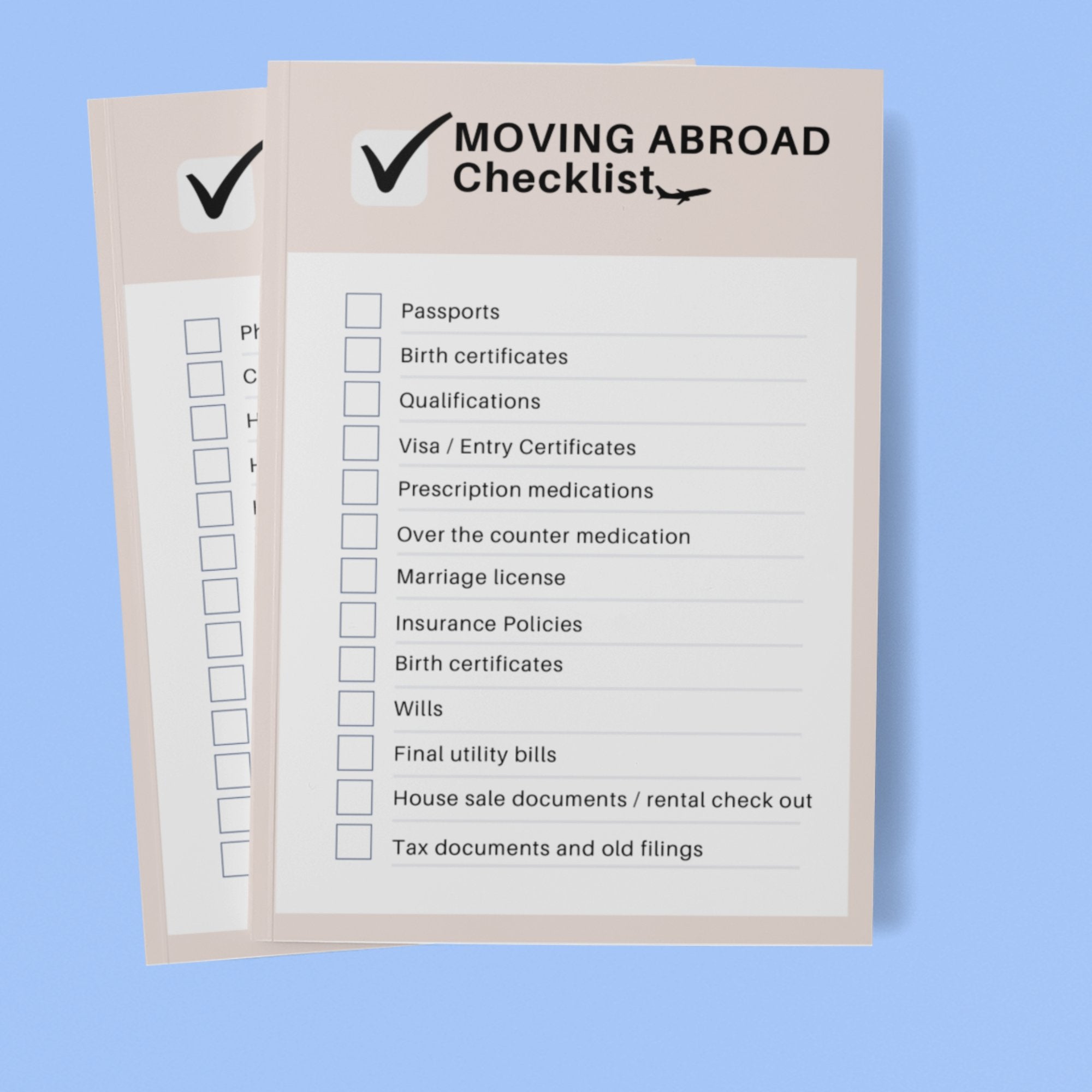 Free Printable moving abroad checklist - KY designX for Free Printable Moving Checklist Printable Template