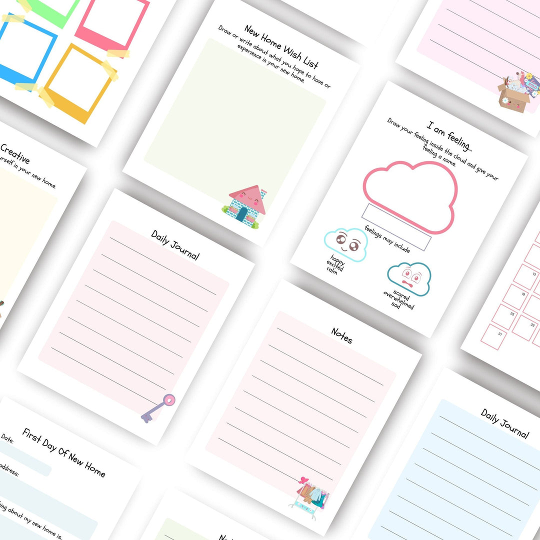 FREE Printable Moving Home Journal For Children - KY designX
