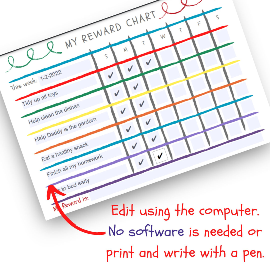 FREE Printable Reward Chart - KY designX