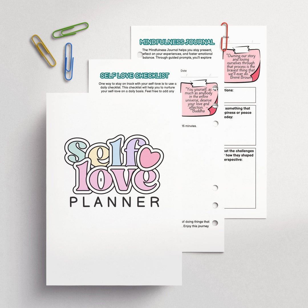 Free Printable self - love planner for personal growth - KY designX