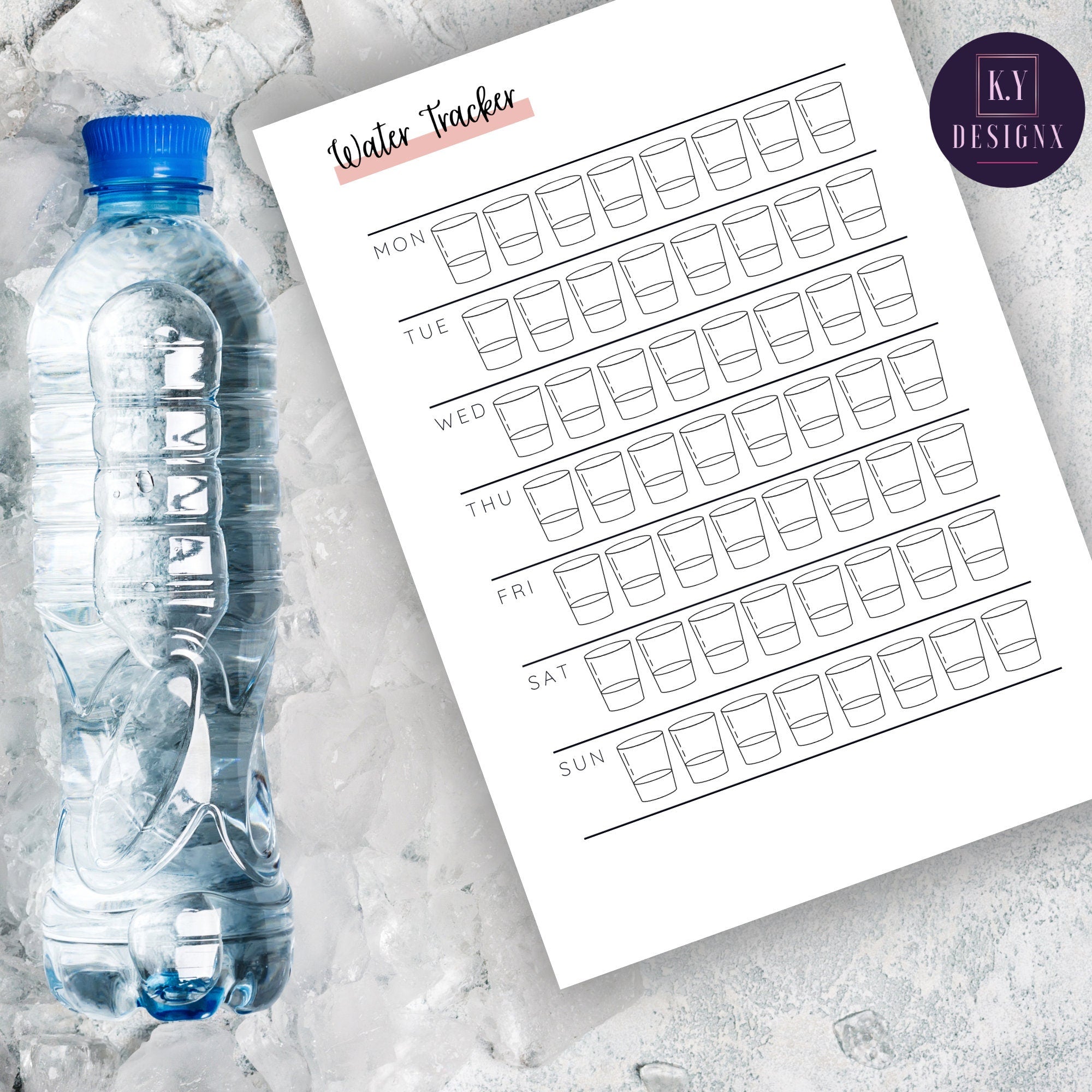 Free Printable Water Tracker - KY designX