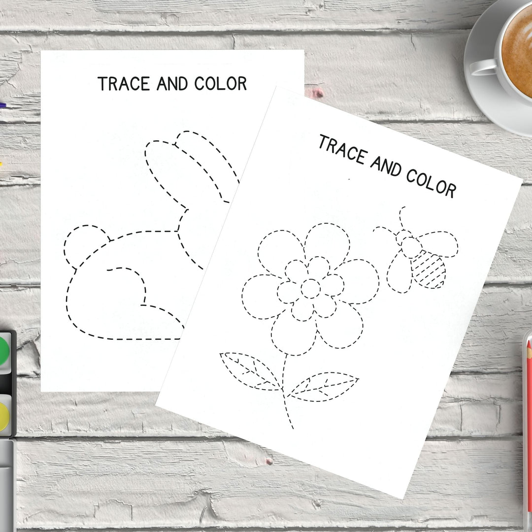 Free Spring pencil control Worksheets for Children - KY designX