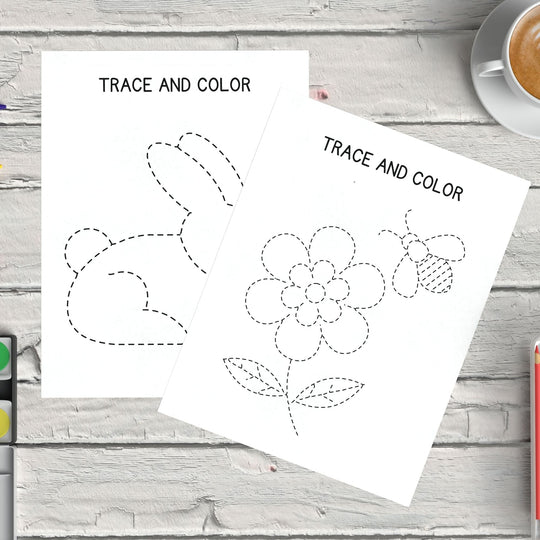 Free Spring pencil control Worksheets for Children - KY designX
