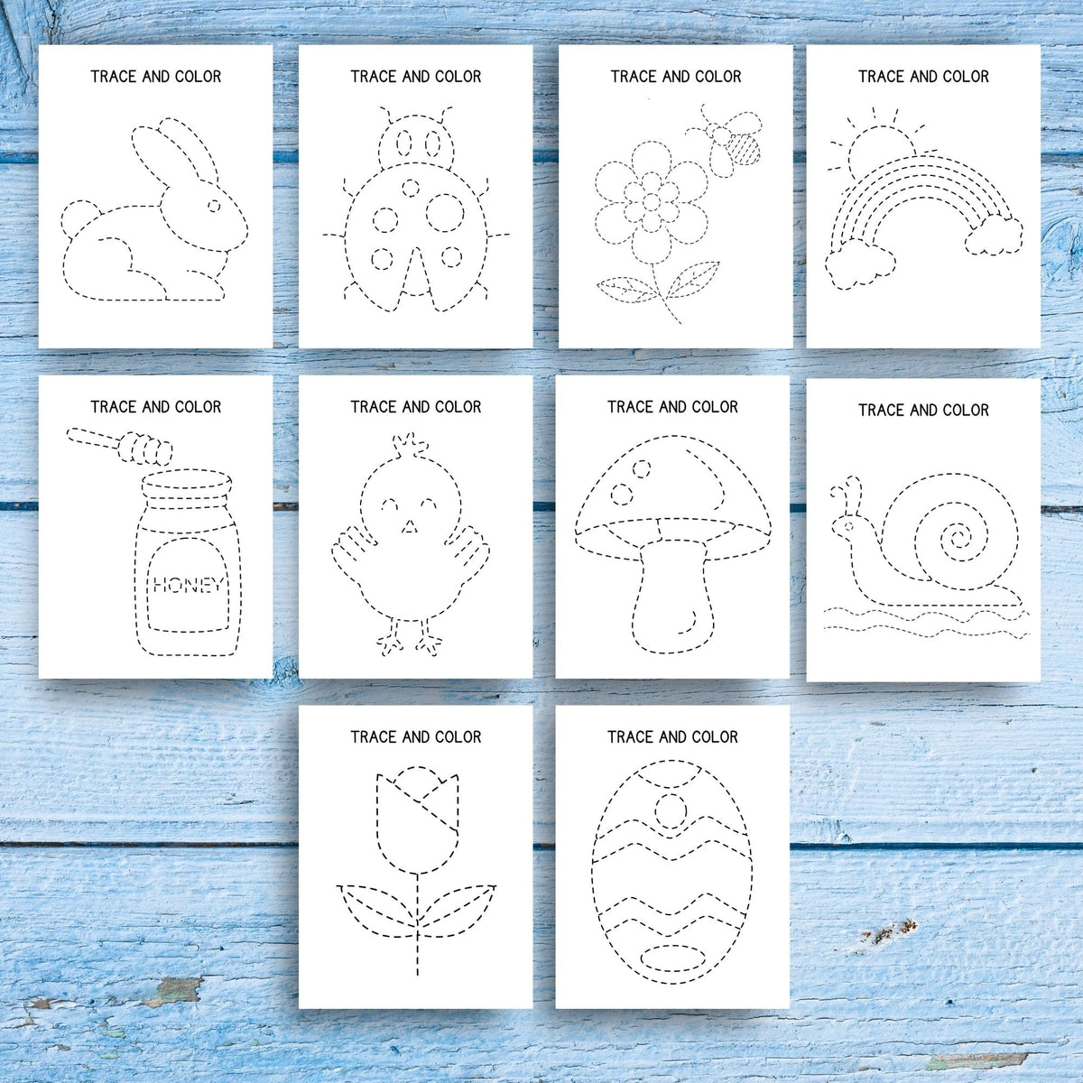 Free Spring pencil control Worksheets for Children - KY designX