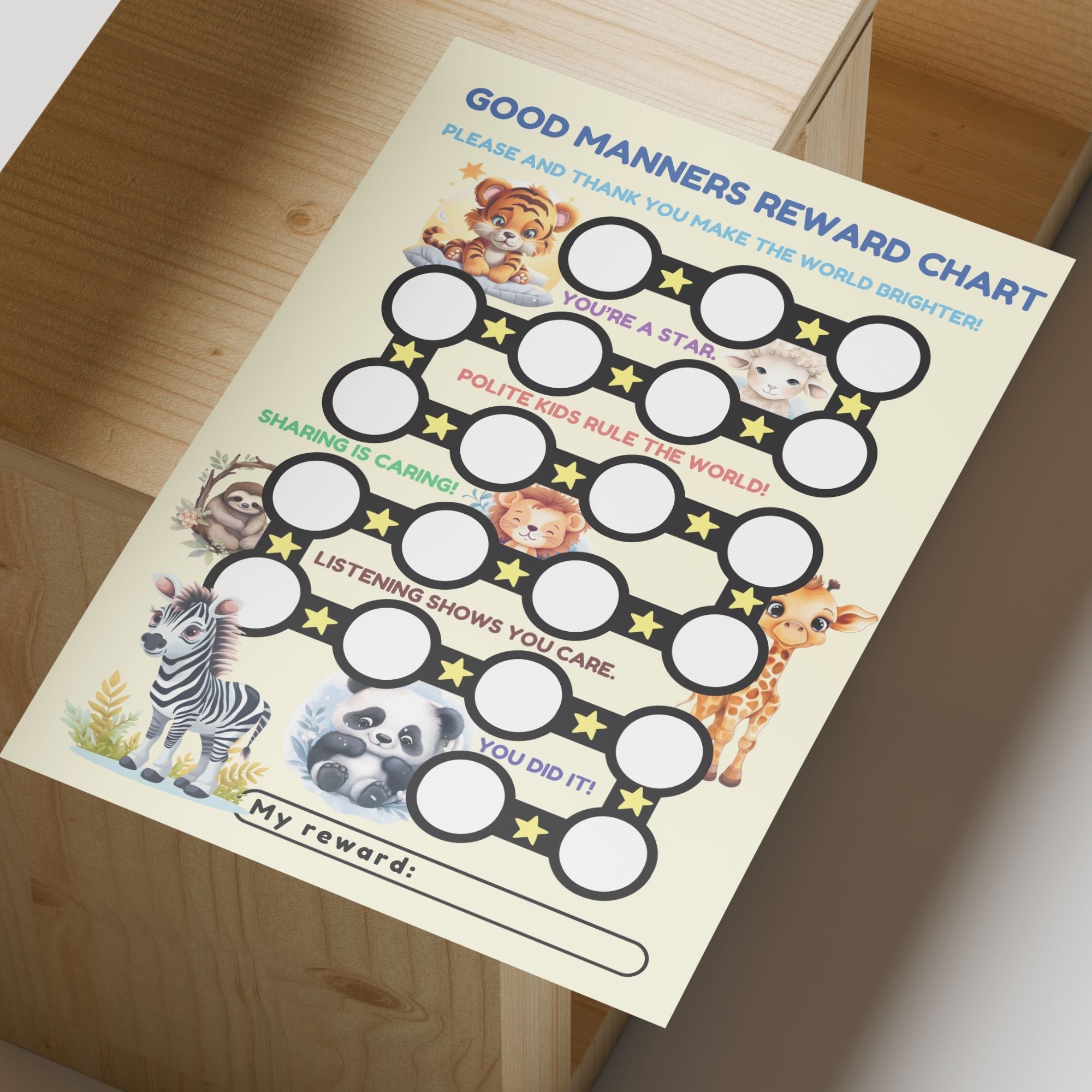 Free Teaching good behavior printable Reward Chart - KY designX