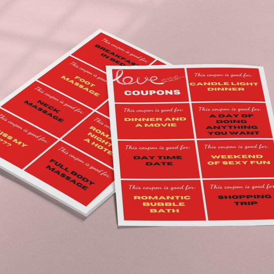 Fun pre - made red printable love coupons - KY designX