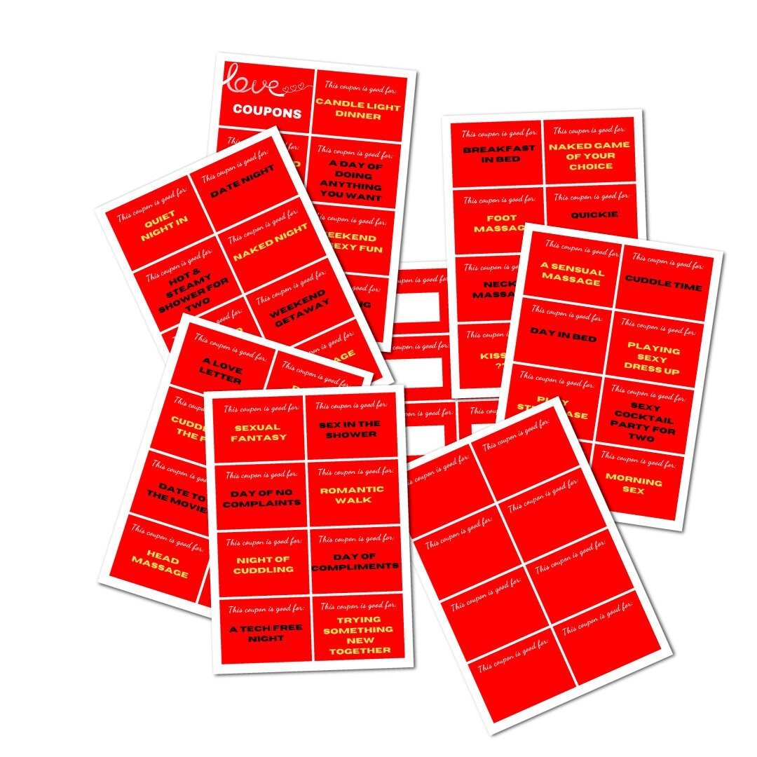 Fun pre - made red printable love coupons - KY designX