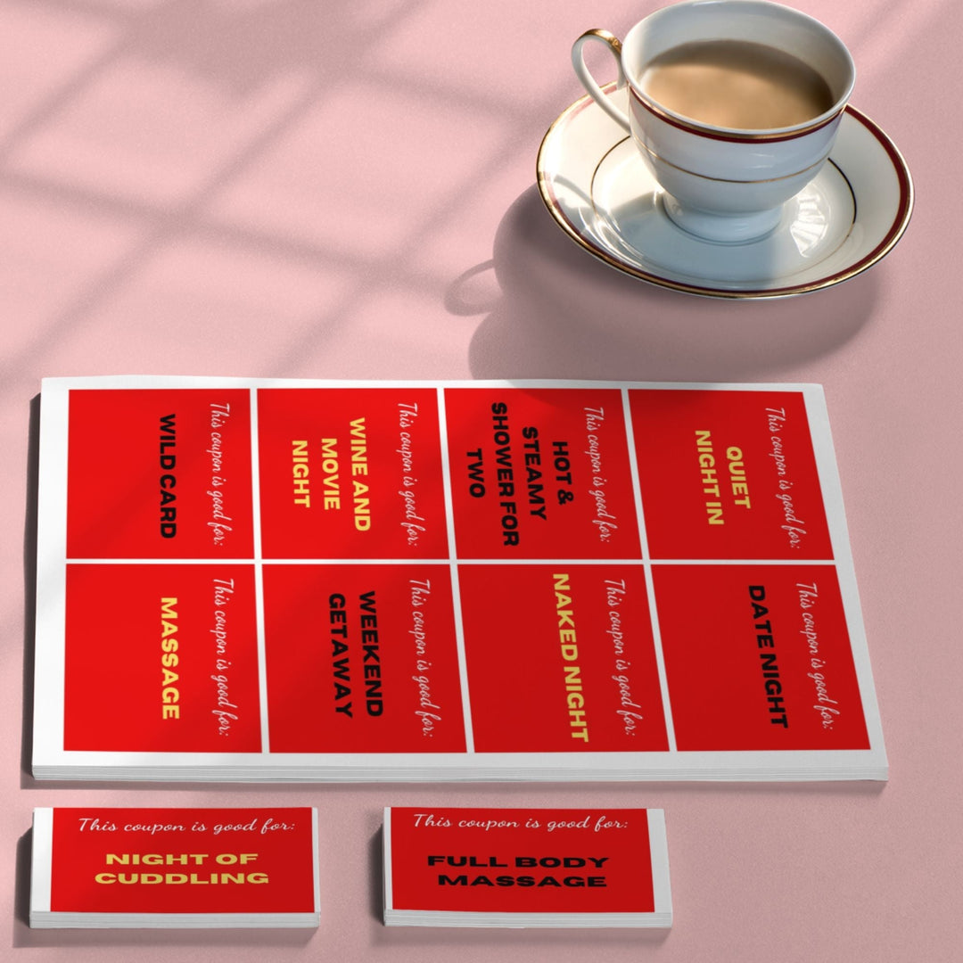 Fun pre - made red printable love coupons - KY designX