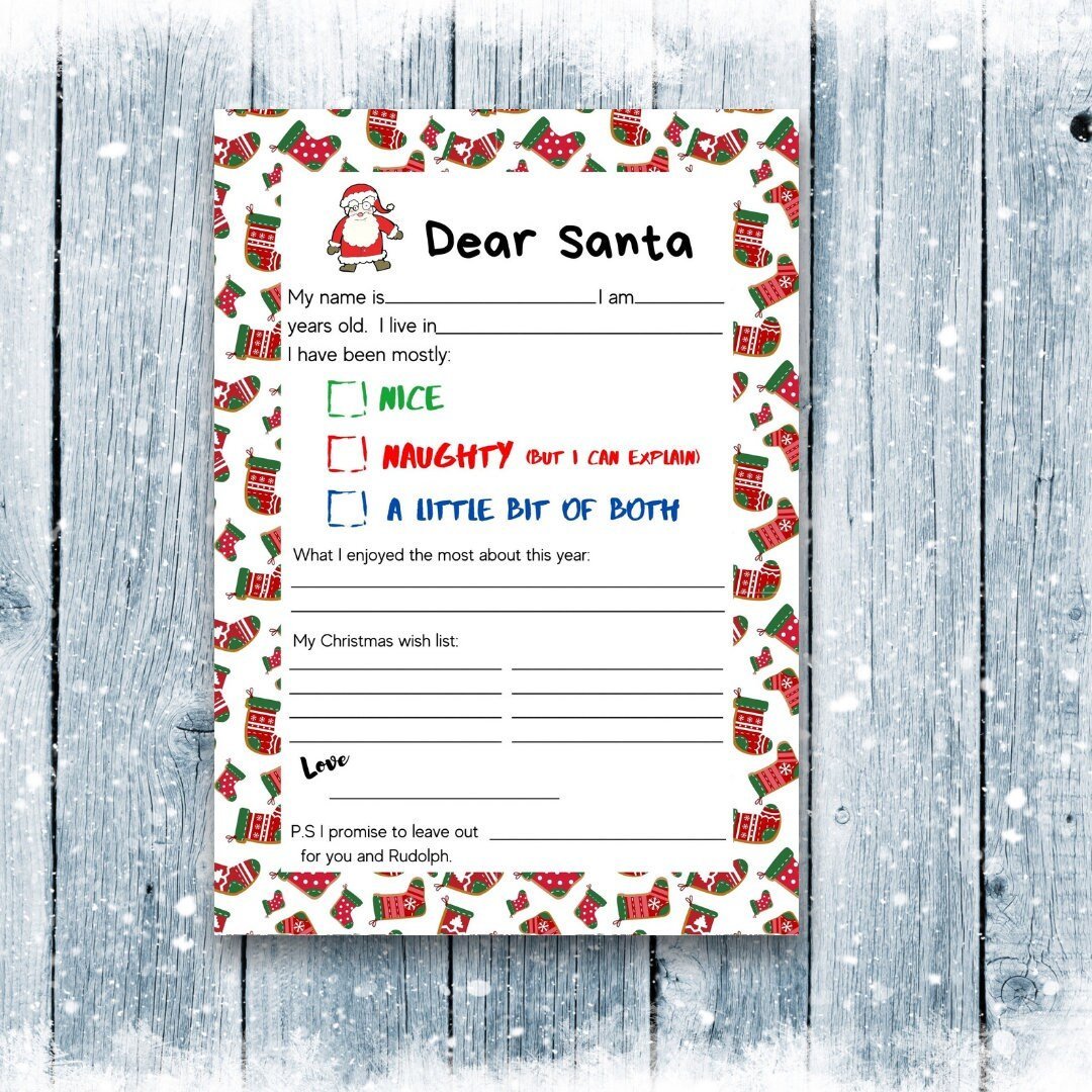 Fun printable letter to Santa - KY designX