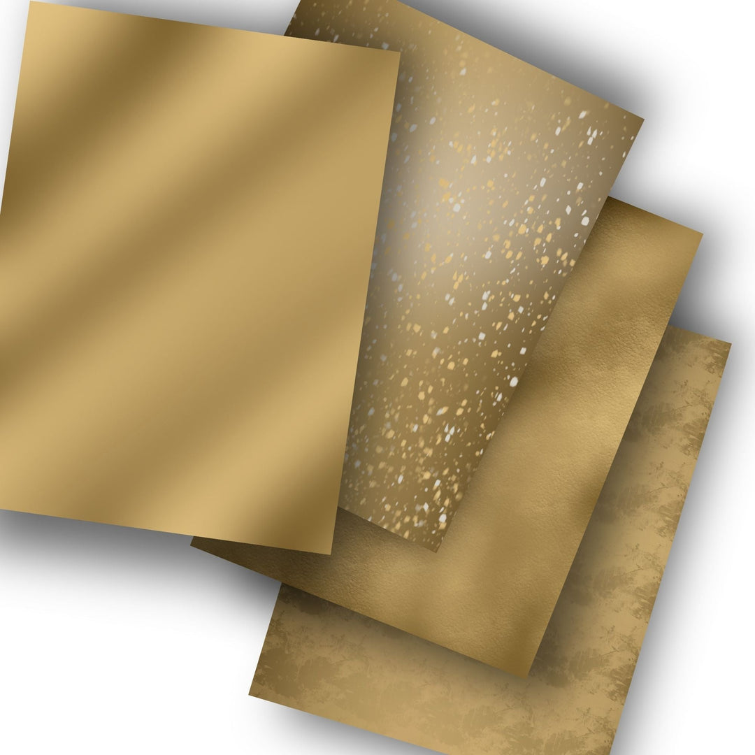 Gold Script Paper Glam luxurious gold digital paper - KY designX