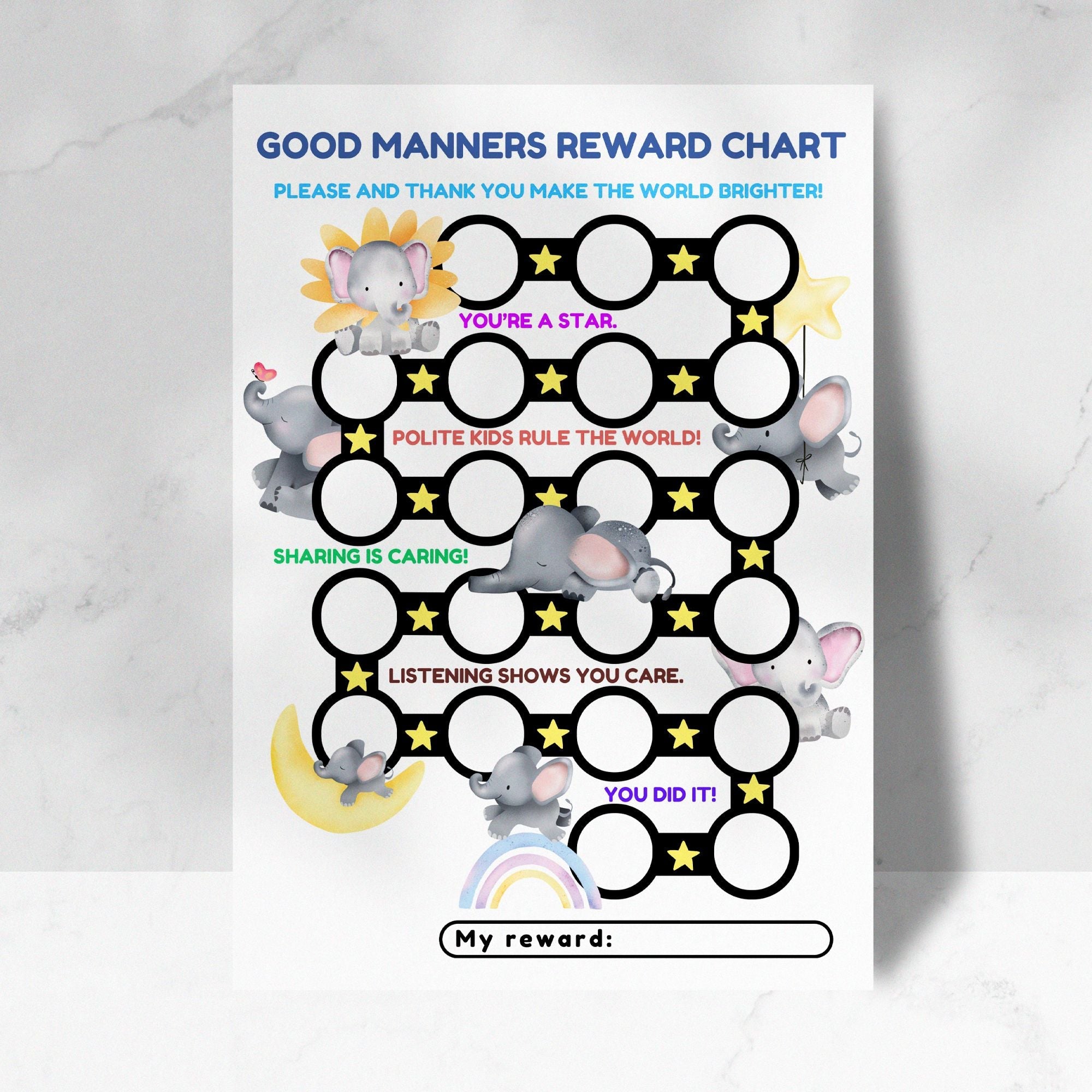 Good Manners Printable Reward Chart - KY designX