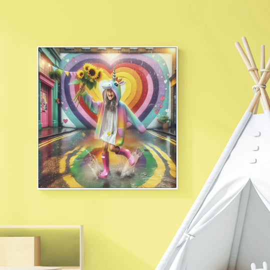 Happy Vibrant Girl Printable Wall Decor - KY designX