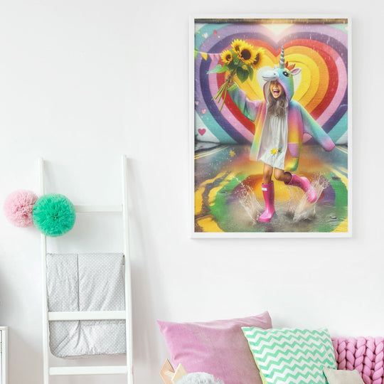 Happy Vibrant Girl Printable Wall Decor - KY designX