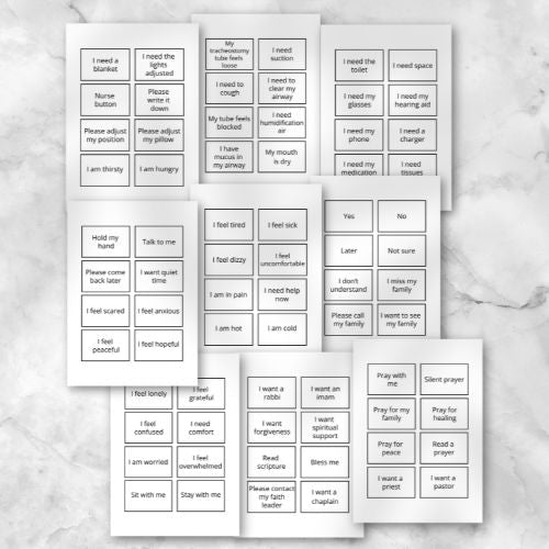 Hospital Communication Cards for Tracheostomy Patients - KY designX