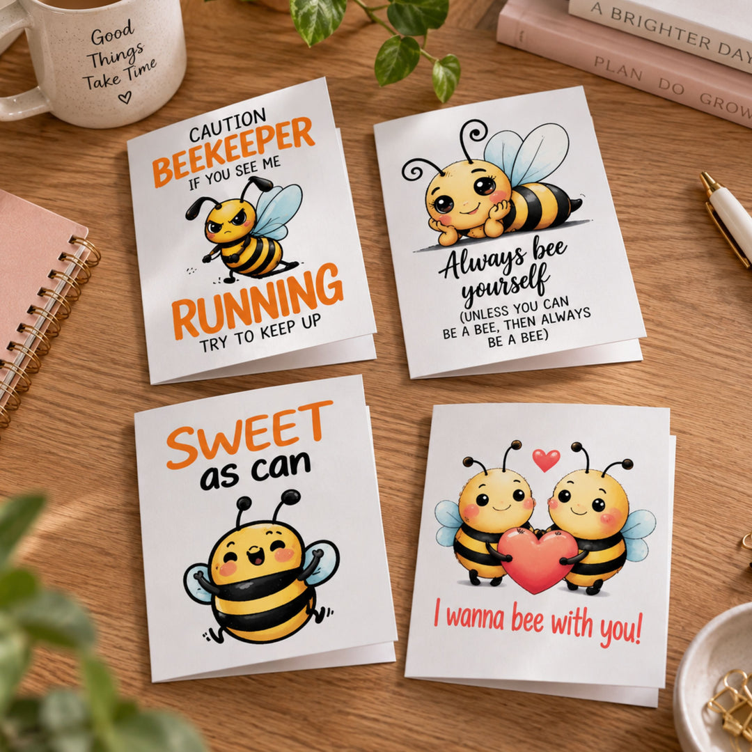 I Wanna Bee With You cute printable bee greeting card