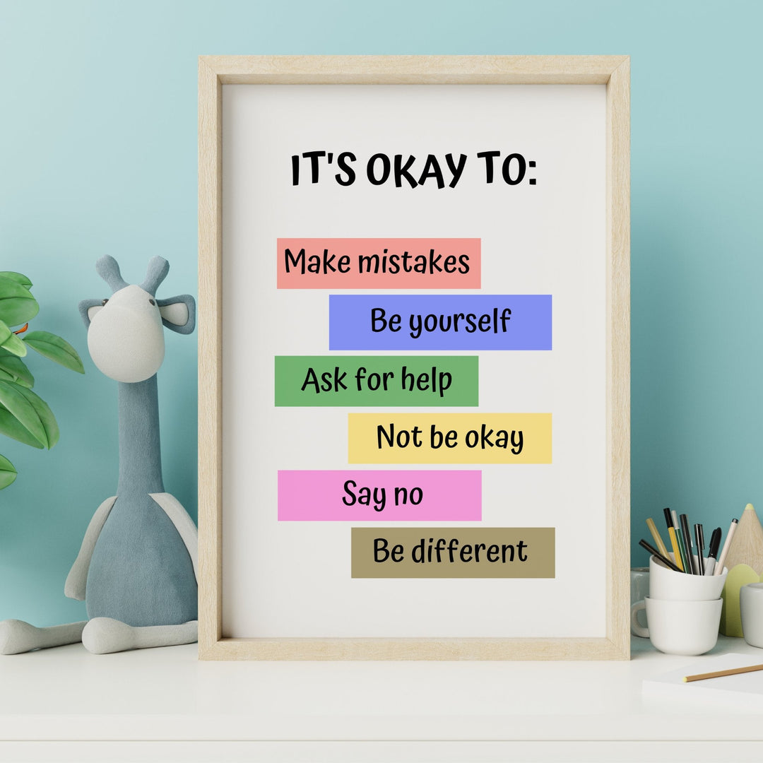 It's Okay to affirmations Printable Wall Art - KY designX